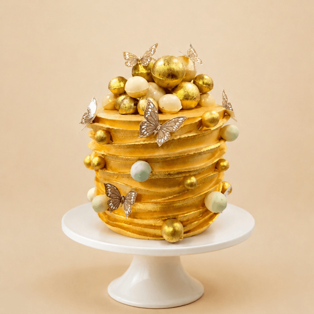 Golden Butterfly Cake