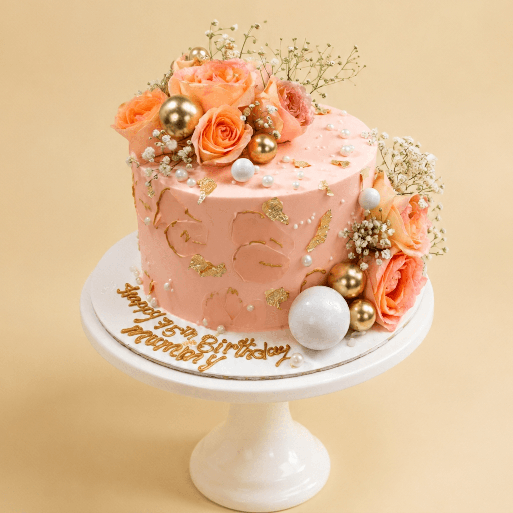 Peach Rose Cake