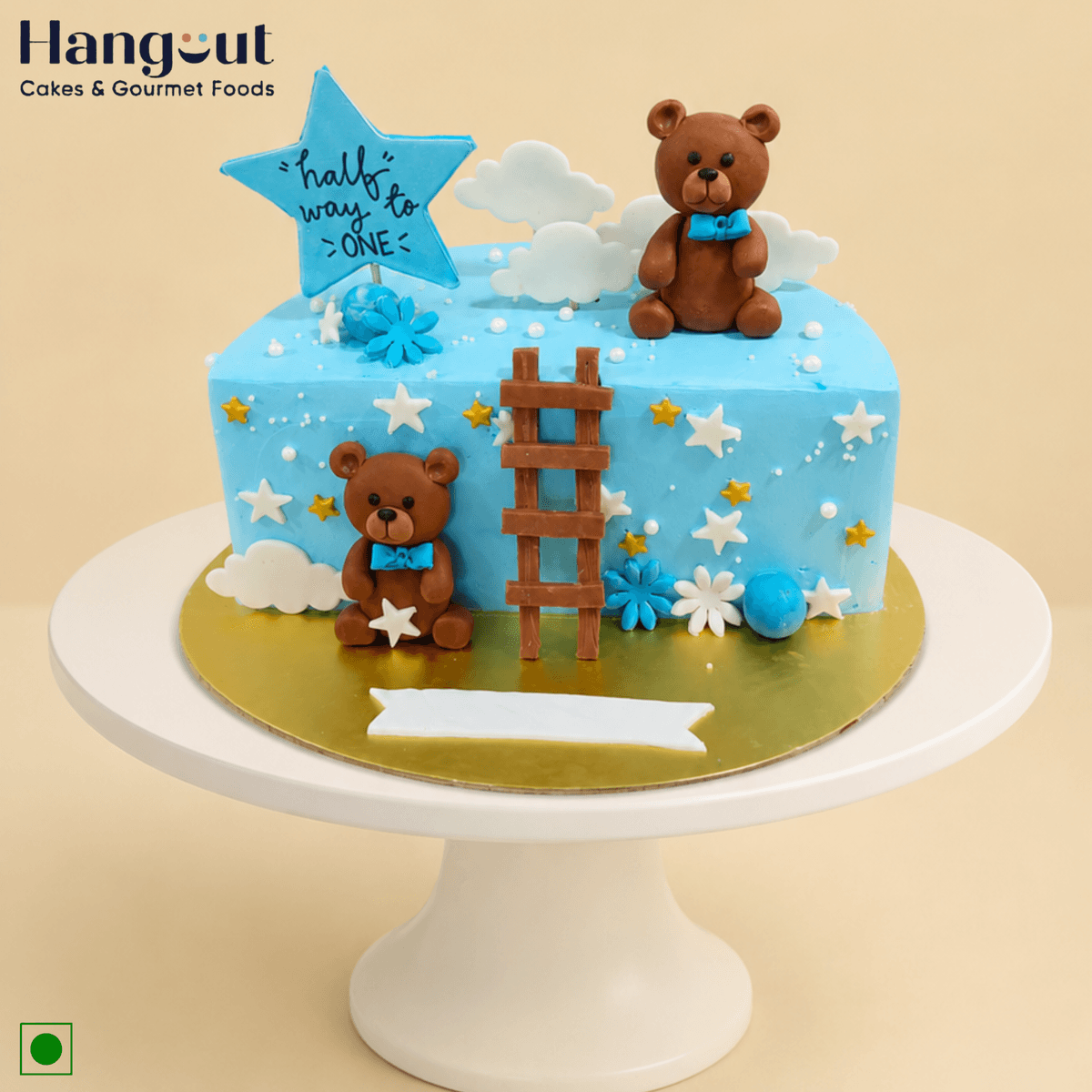 Halfway to One Teddy Cake