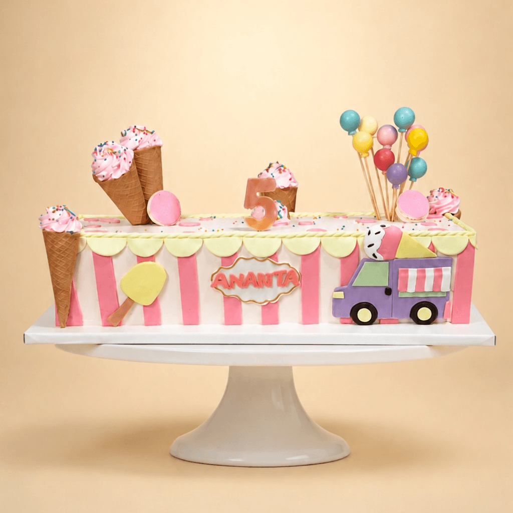 Pastel Ice Cream Party Cake