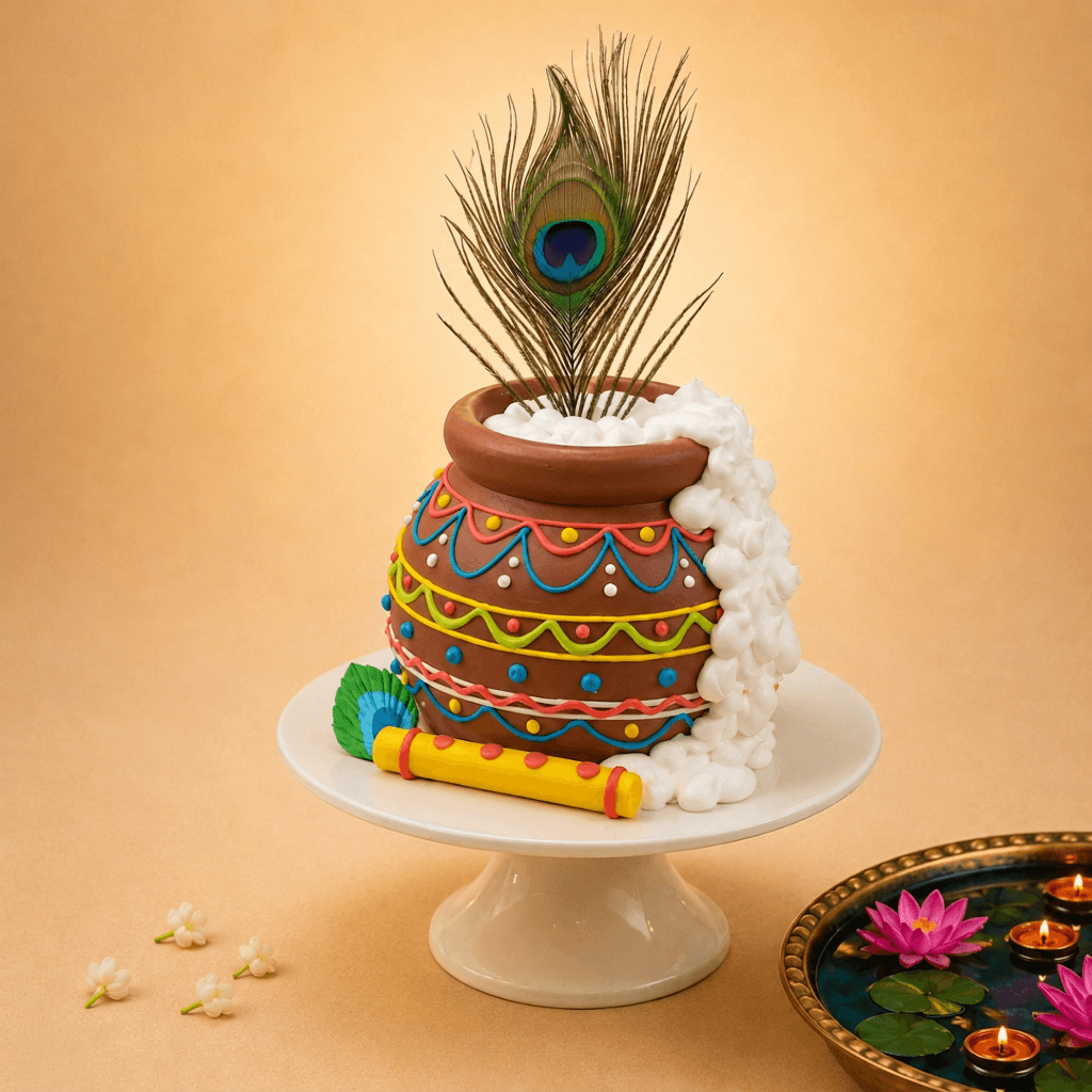 Krishna Matki Janmashtami Cake