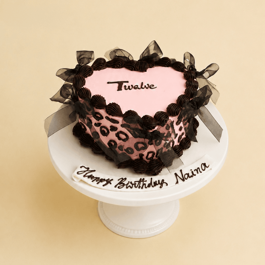 Pink Leopard Bow Cake