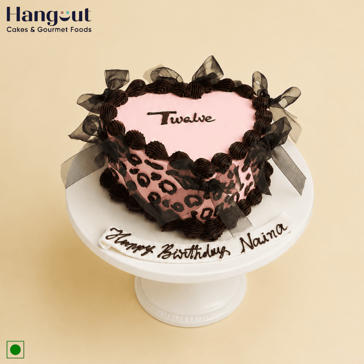 Pink Leopard Bow Cake