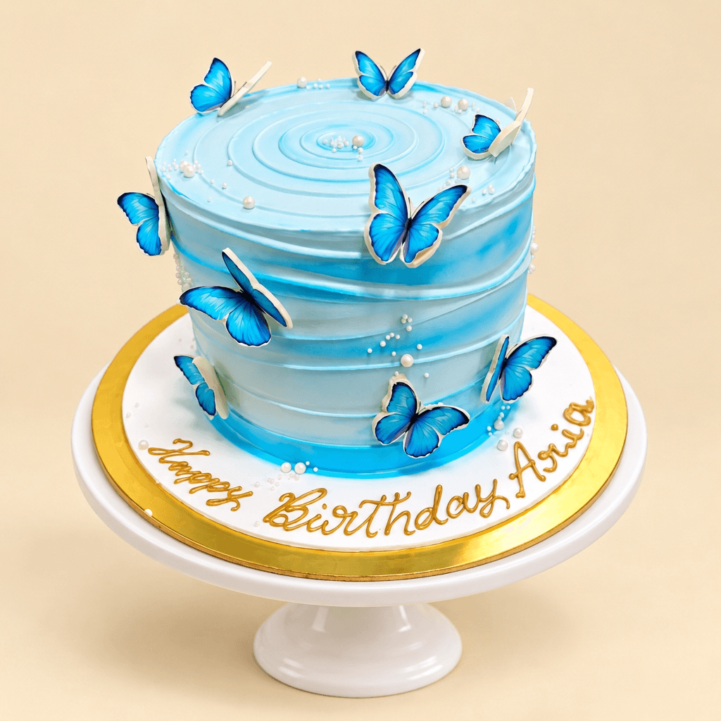 Blue Butterfly Dream Cake