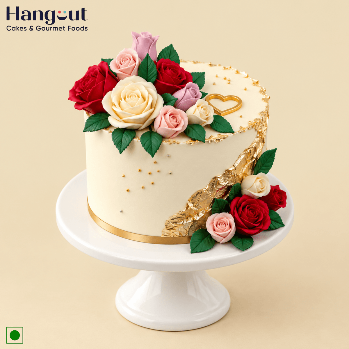 Golden Rose Bouquet Cake