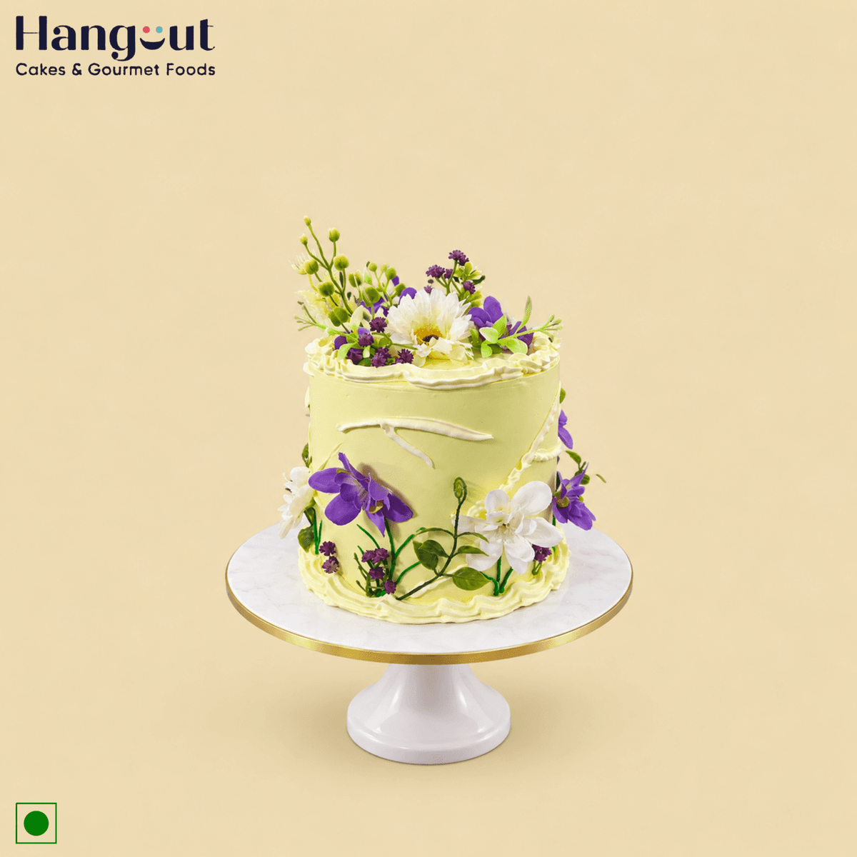 Lemon Meadow Floral Cake
