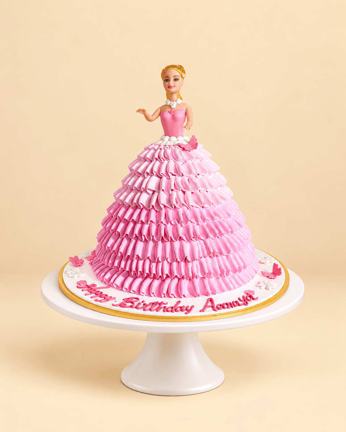 Pink Ruffle Princess Cake