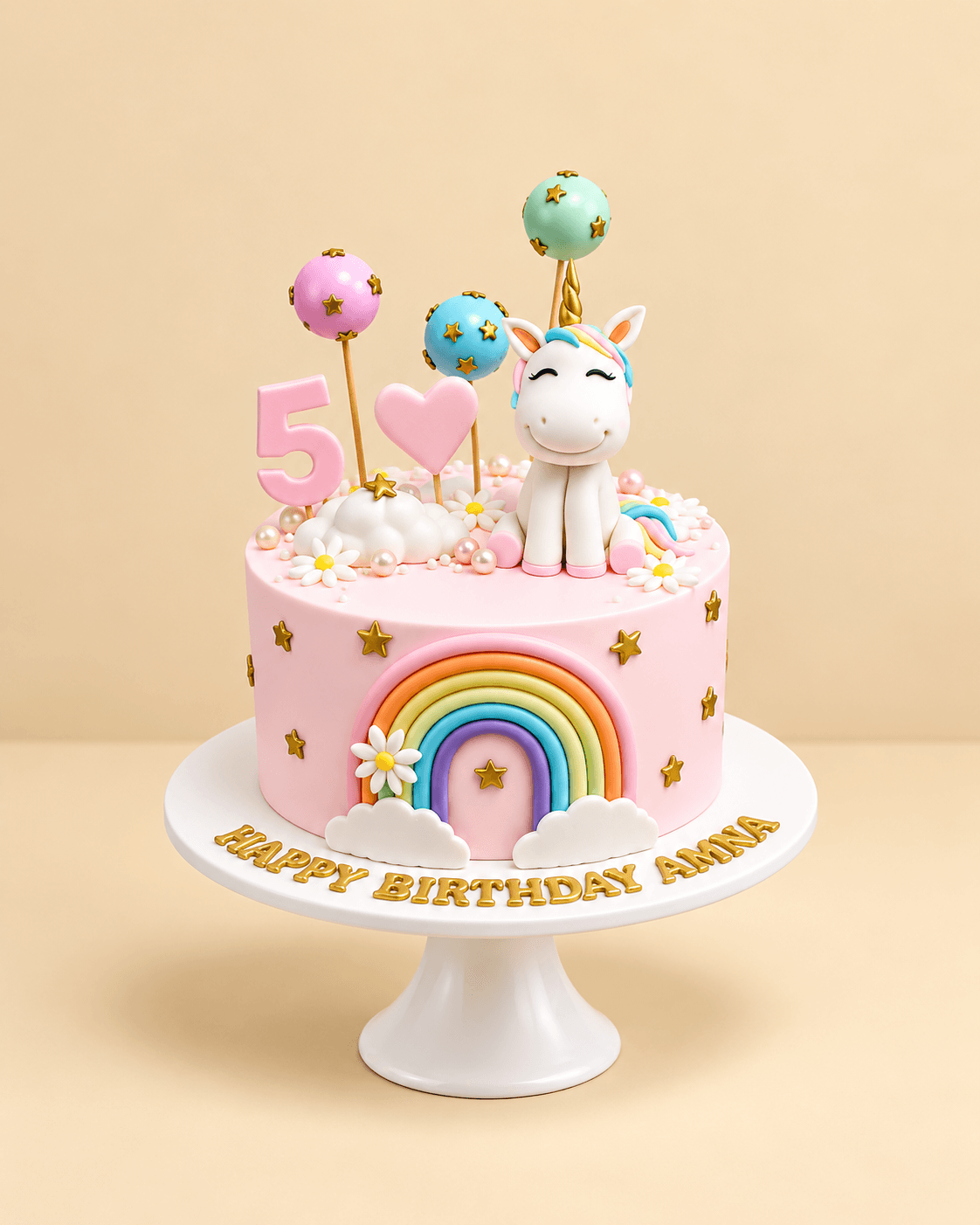Dreamy Rainbow Unicorn Cake