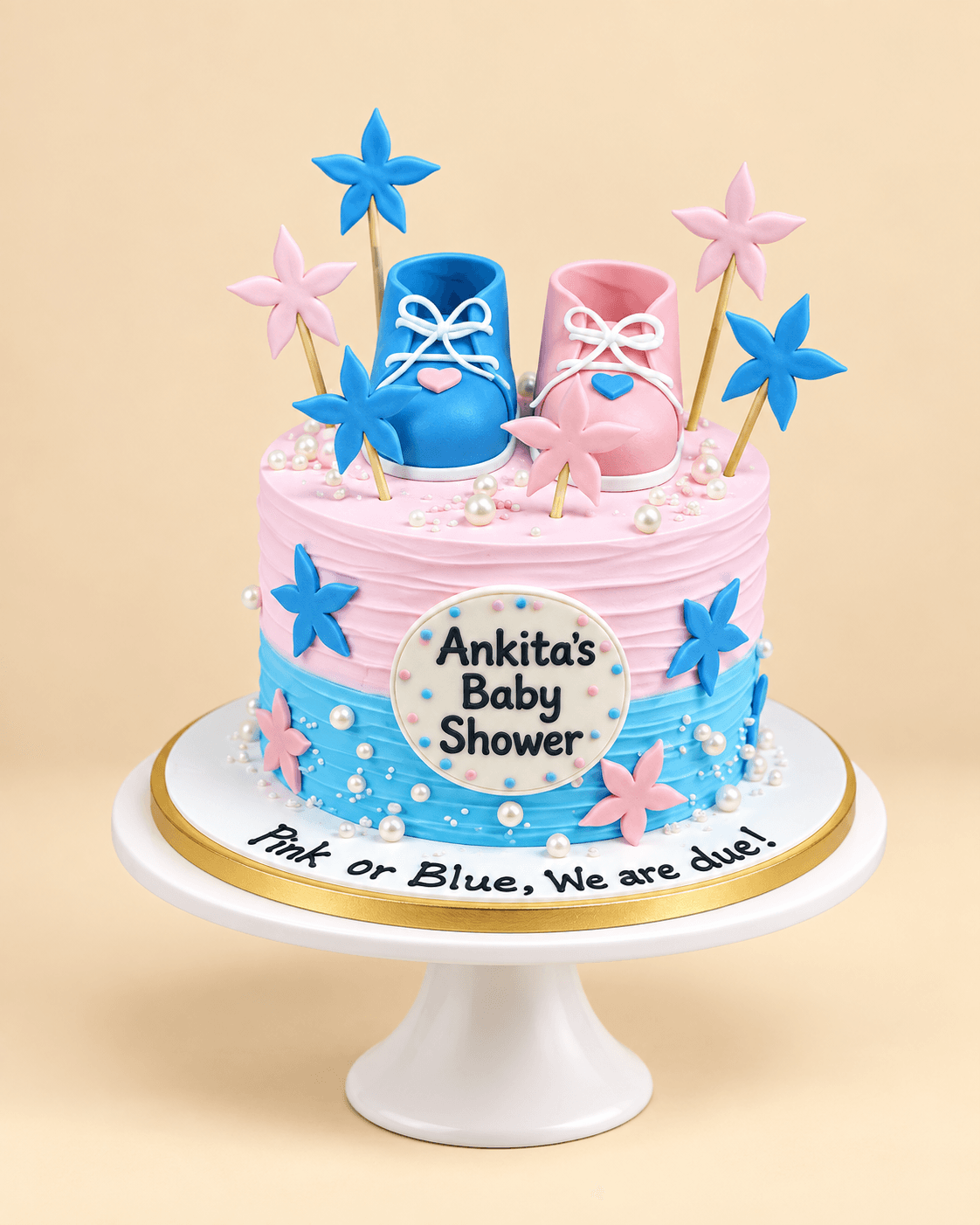 Pink or Blue Baby Shower Cake