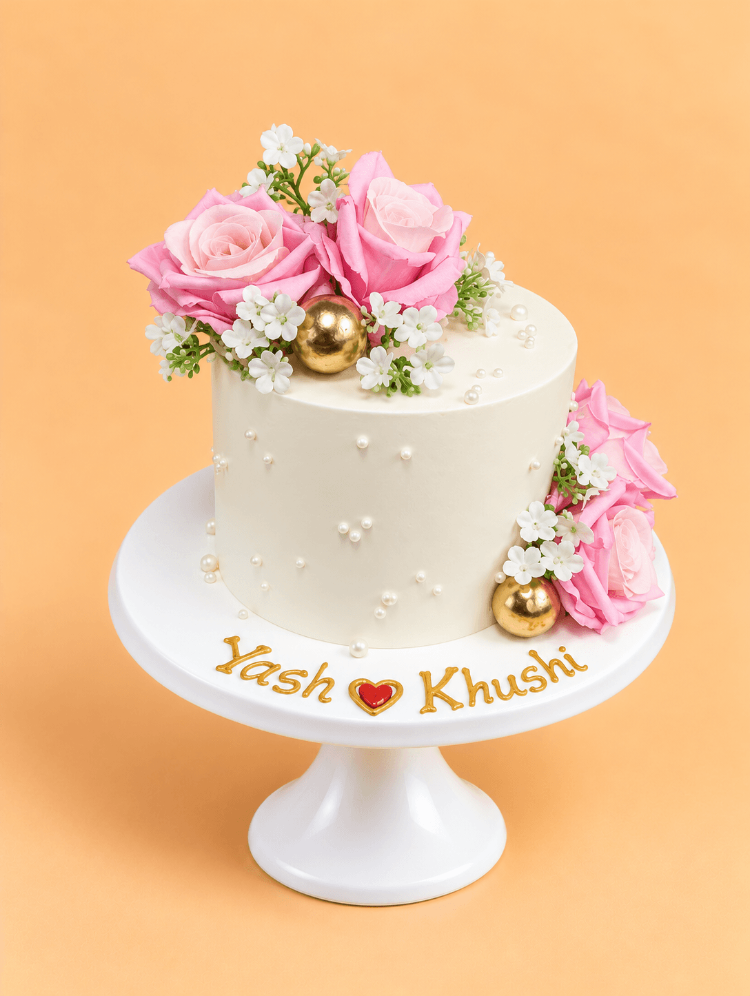 Blush Rose Pearl Cake