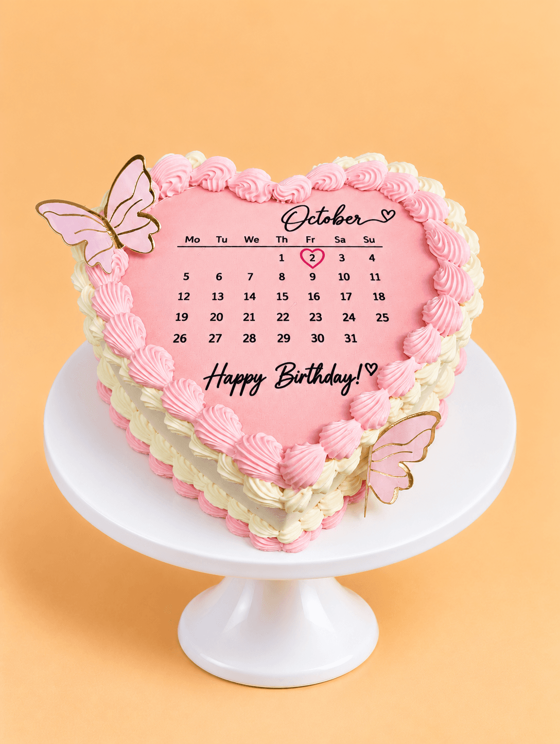 Birthday Calendar Heart Cake