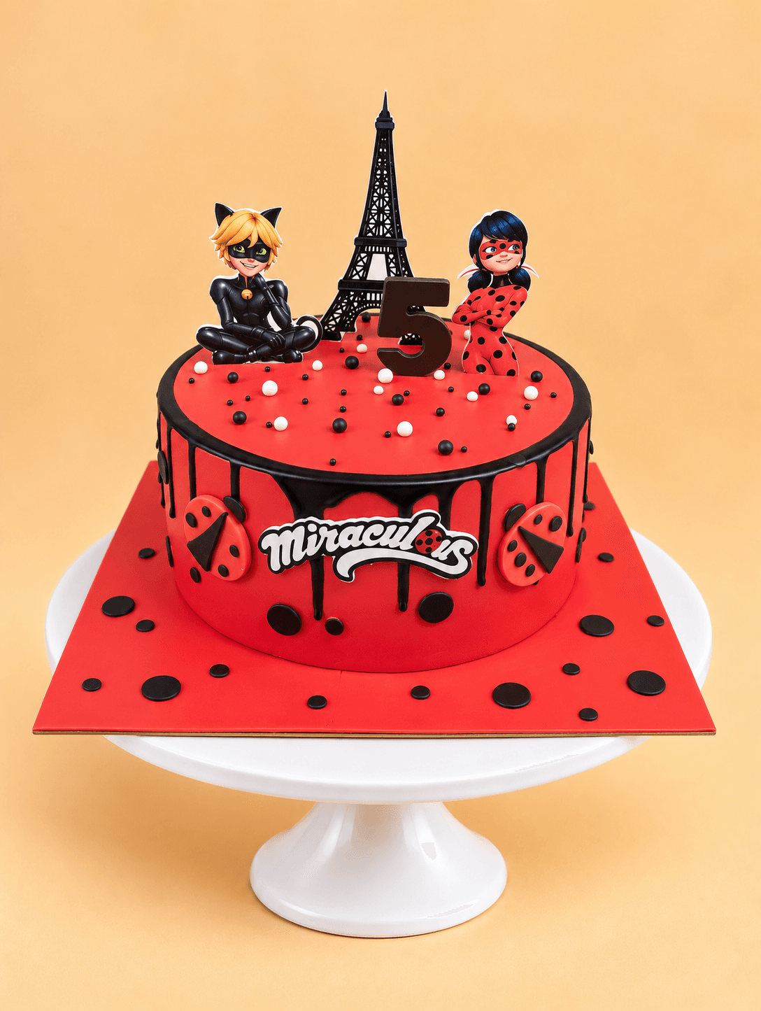 Parisian Ladybug Adventure Cake