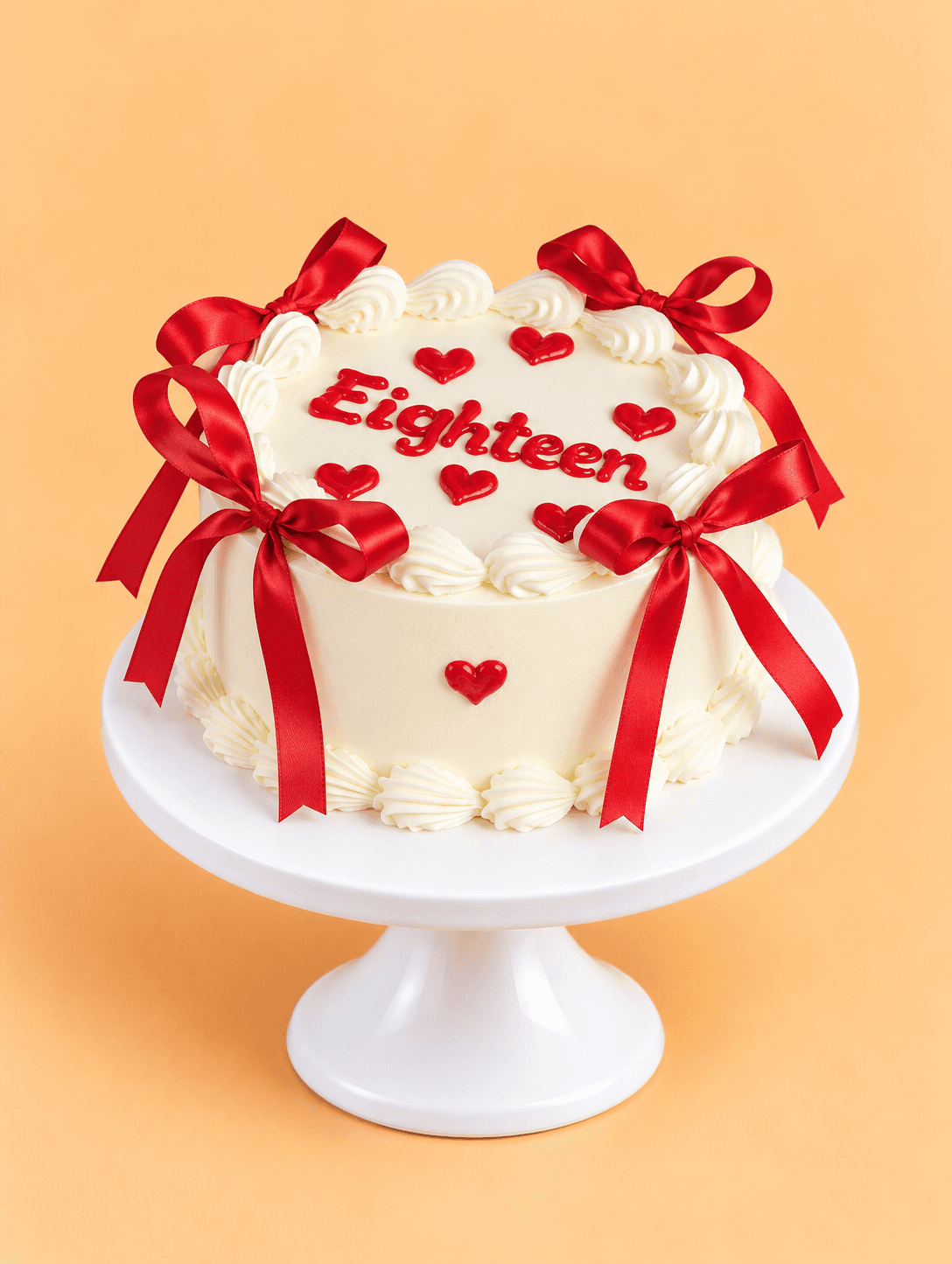 Red Bow Eighteen Cake