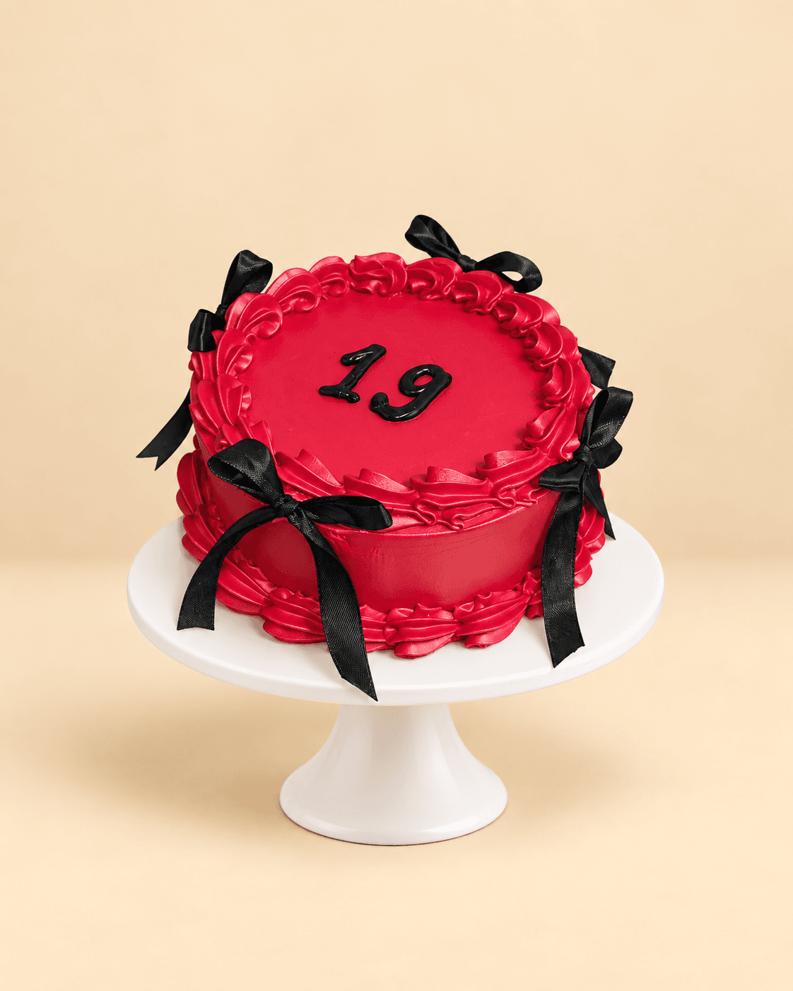 Red & Black Bow Cake