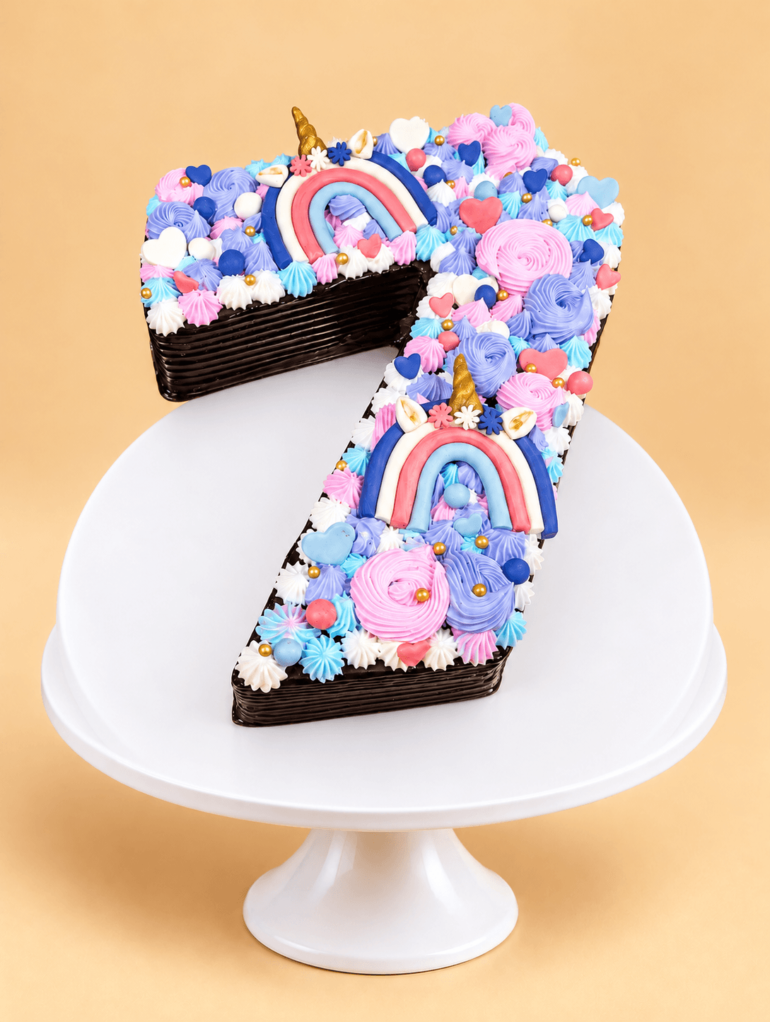 Pastel Rainbow Number Cake