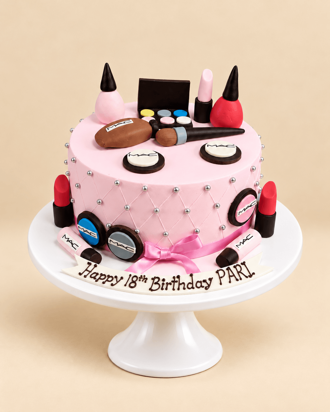 Glam Makeup Birthday Cake