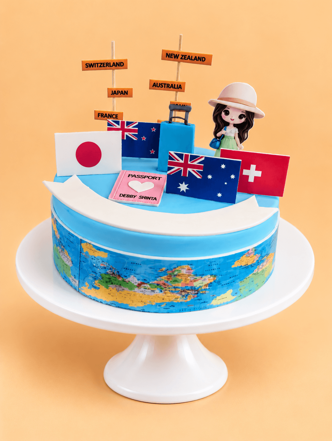 Wanderlust Travel Cake