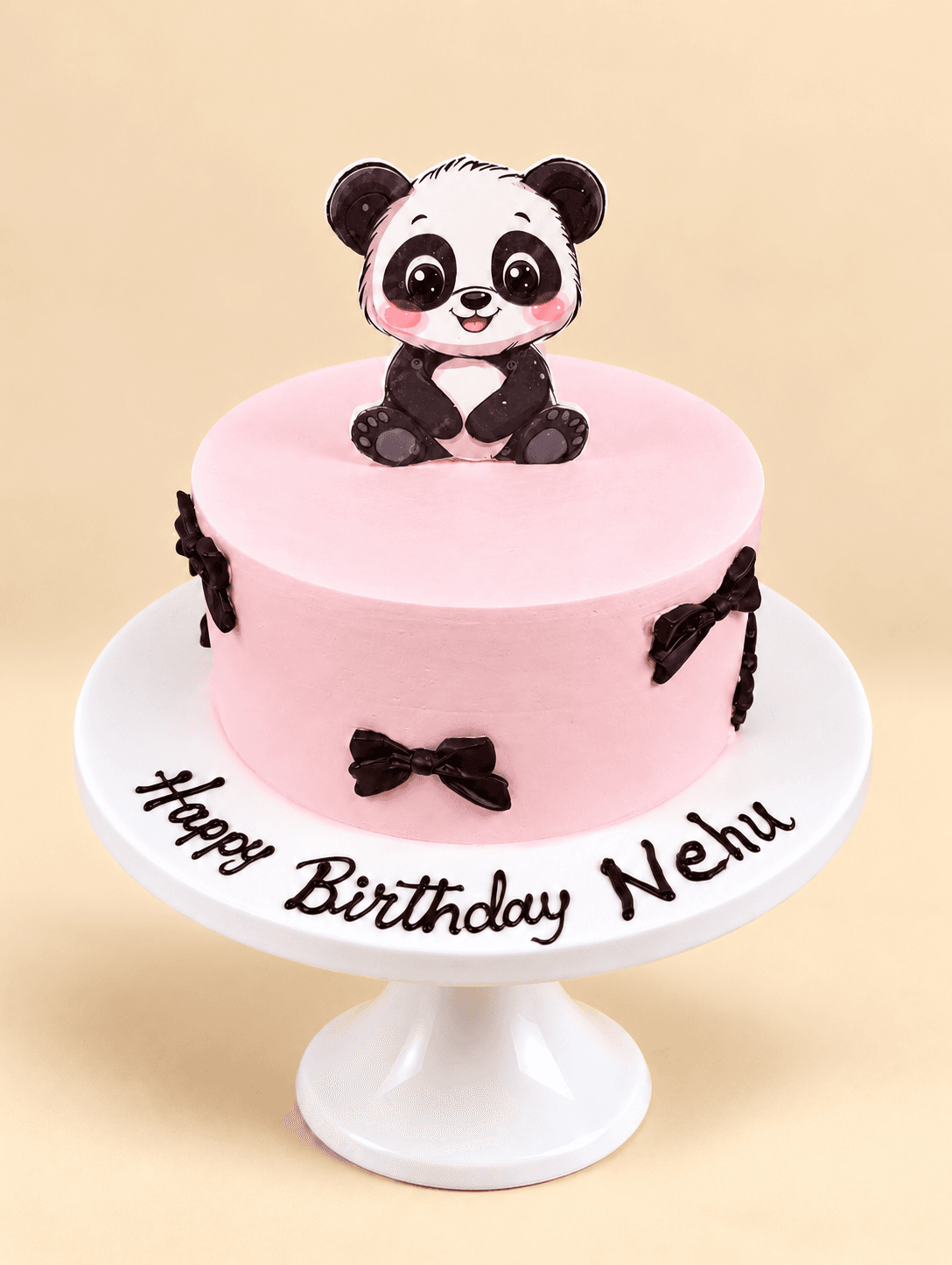 Panda Bow Birthday Cake