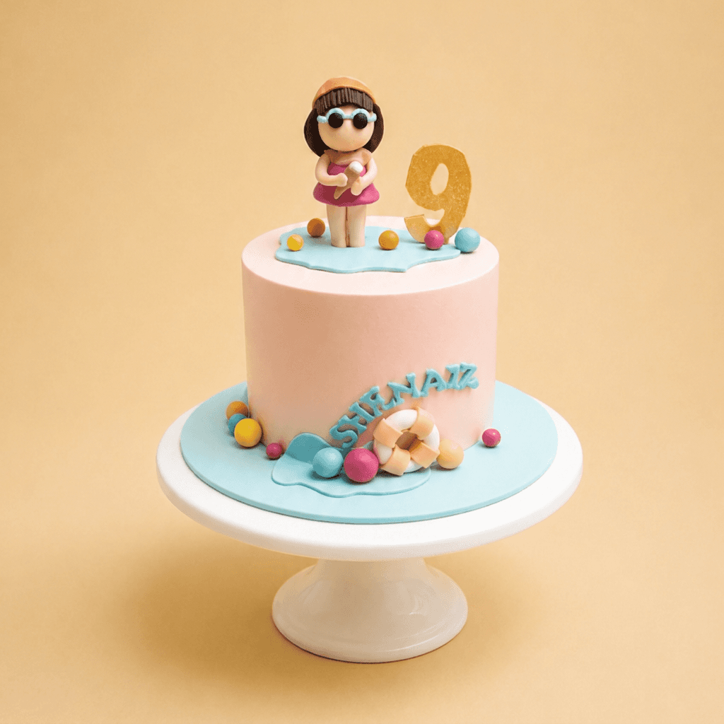 Beach Babe Birthday Customized Cake