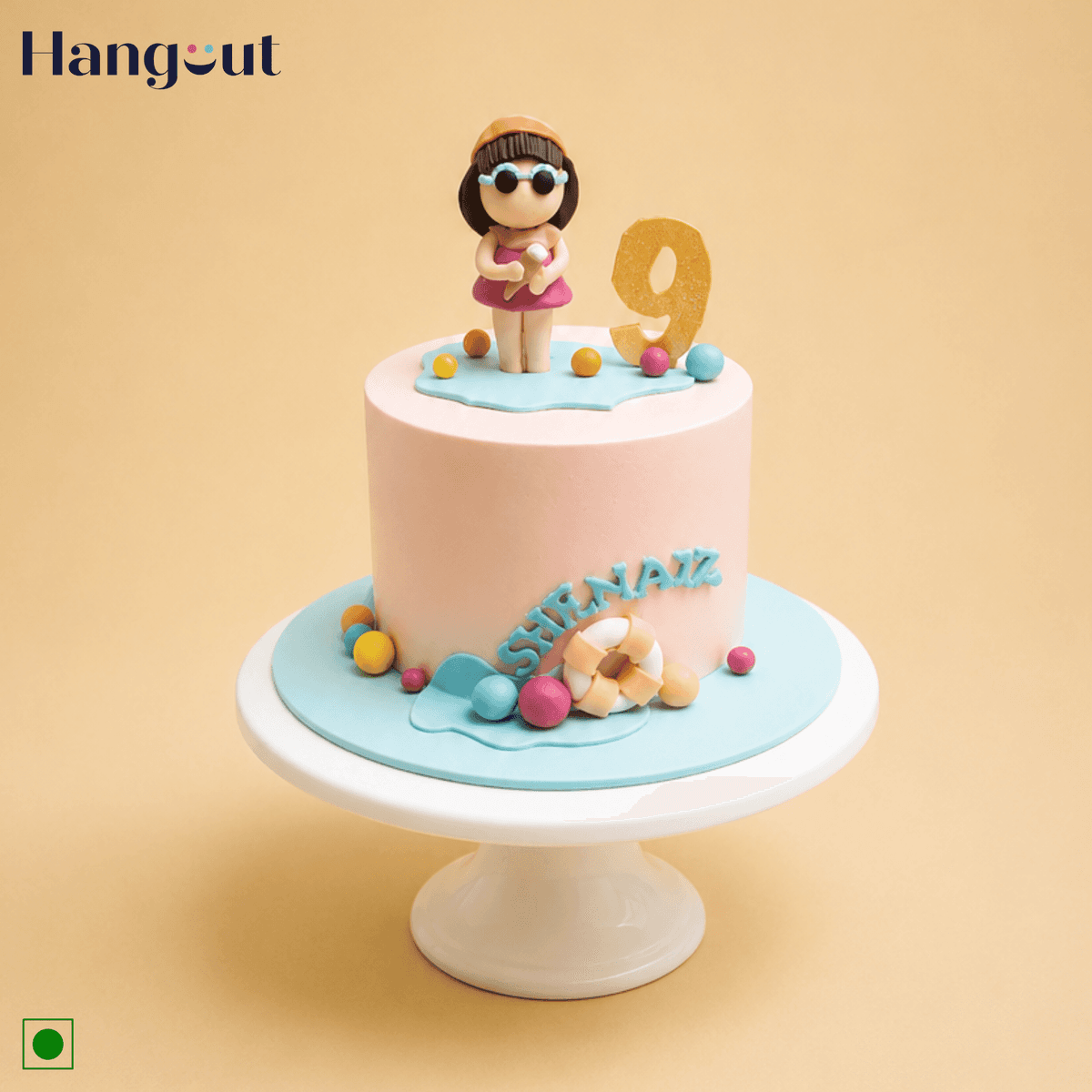 Beach Babe Birthday Customized Cake