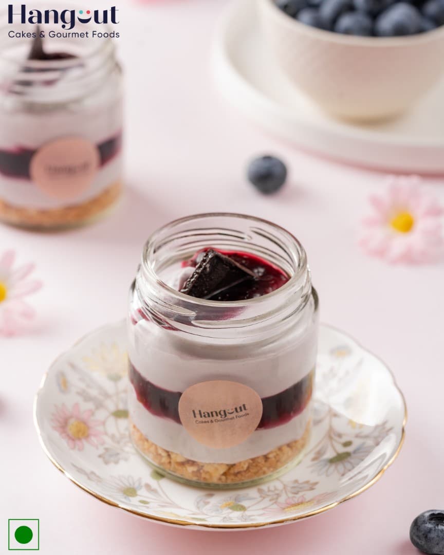 Blueberry mothers day special glass jar cake