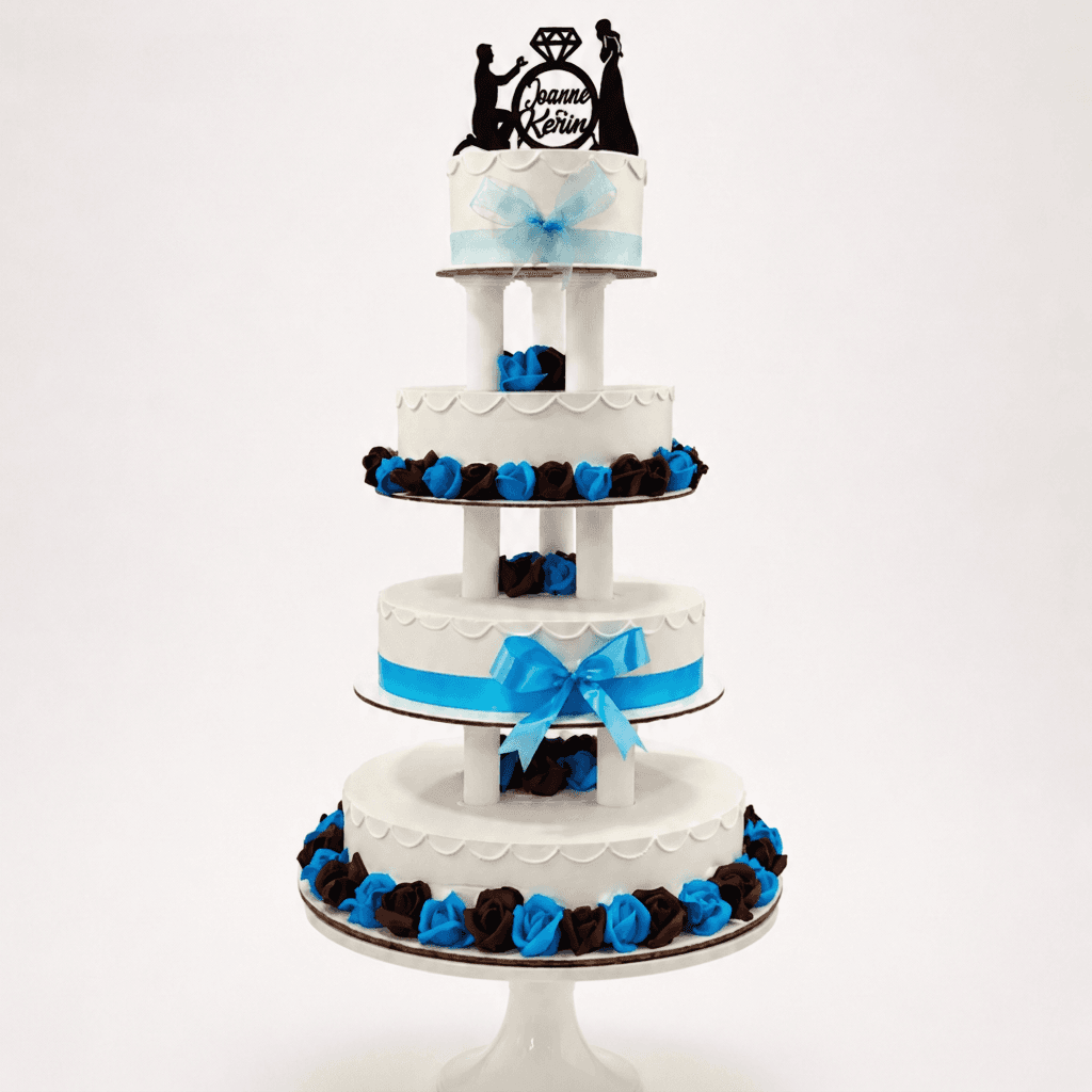 Royal Sapphire Engagement Customized Cake