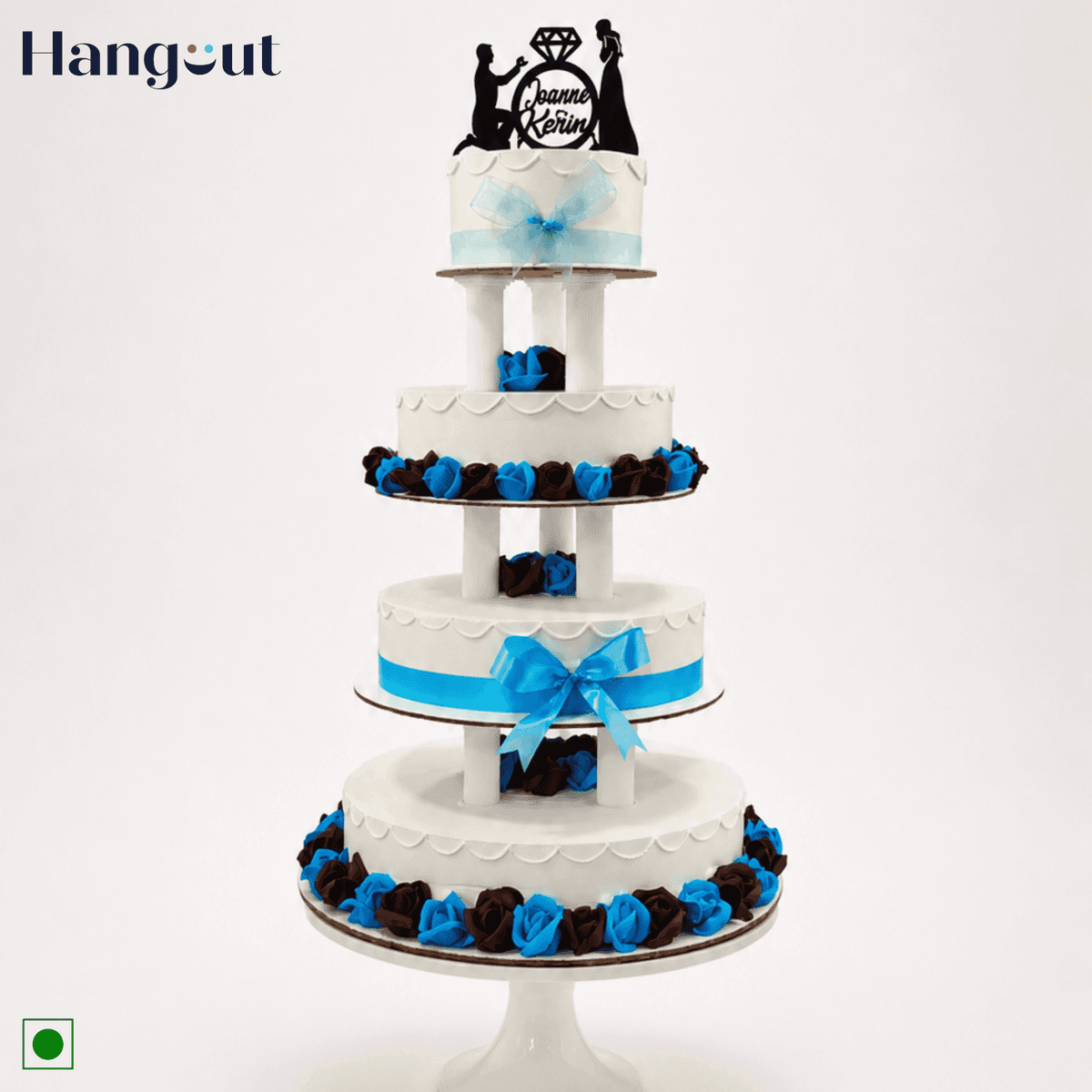 Royal Sapphire Engagement Customized Cake