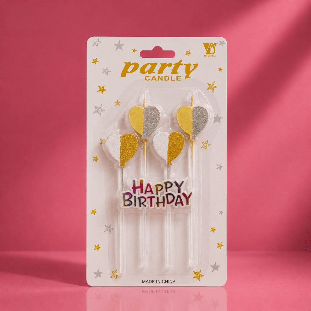 Glitter Balloon Birthday Candle Set
