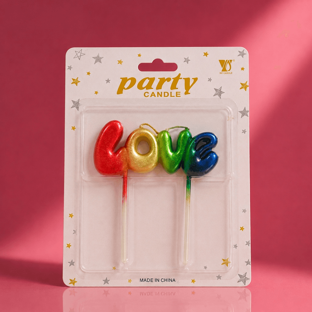 Rainbow Love Candle
