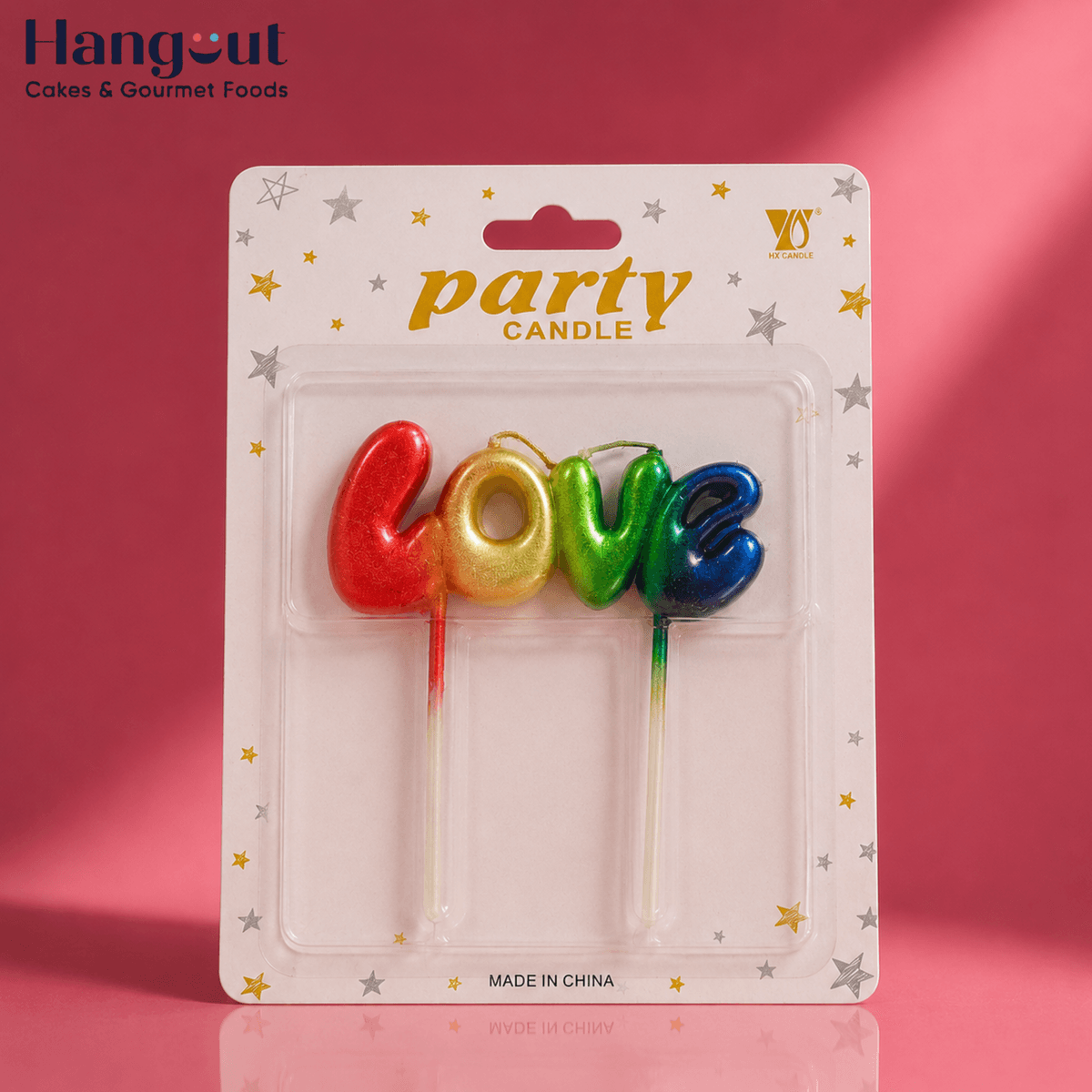 Rainbow Love Candle