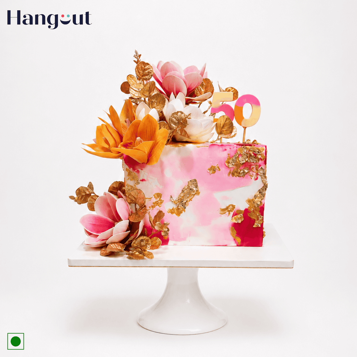 Luxe Floral Marble Customized Cake