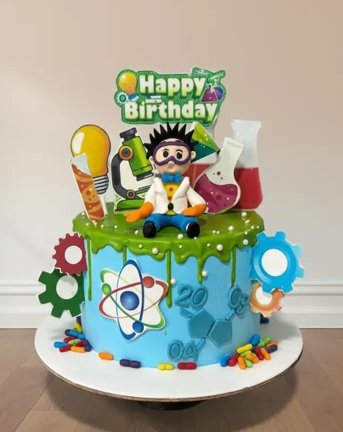 Science Themed Birthday Cake