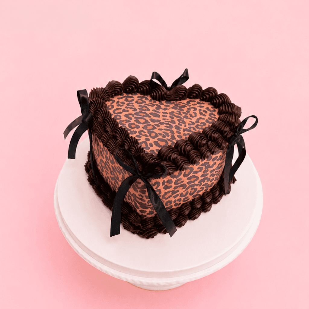 Espresso Glam Heart Customized Cake