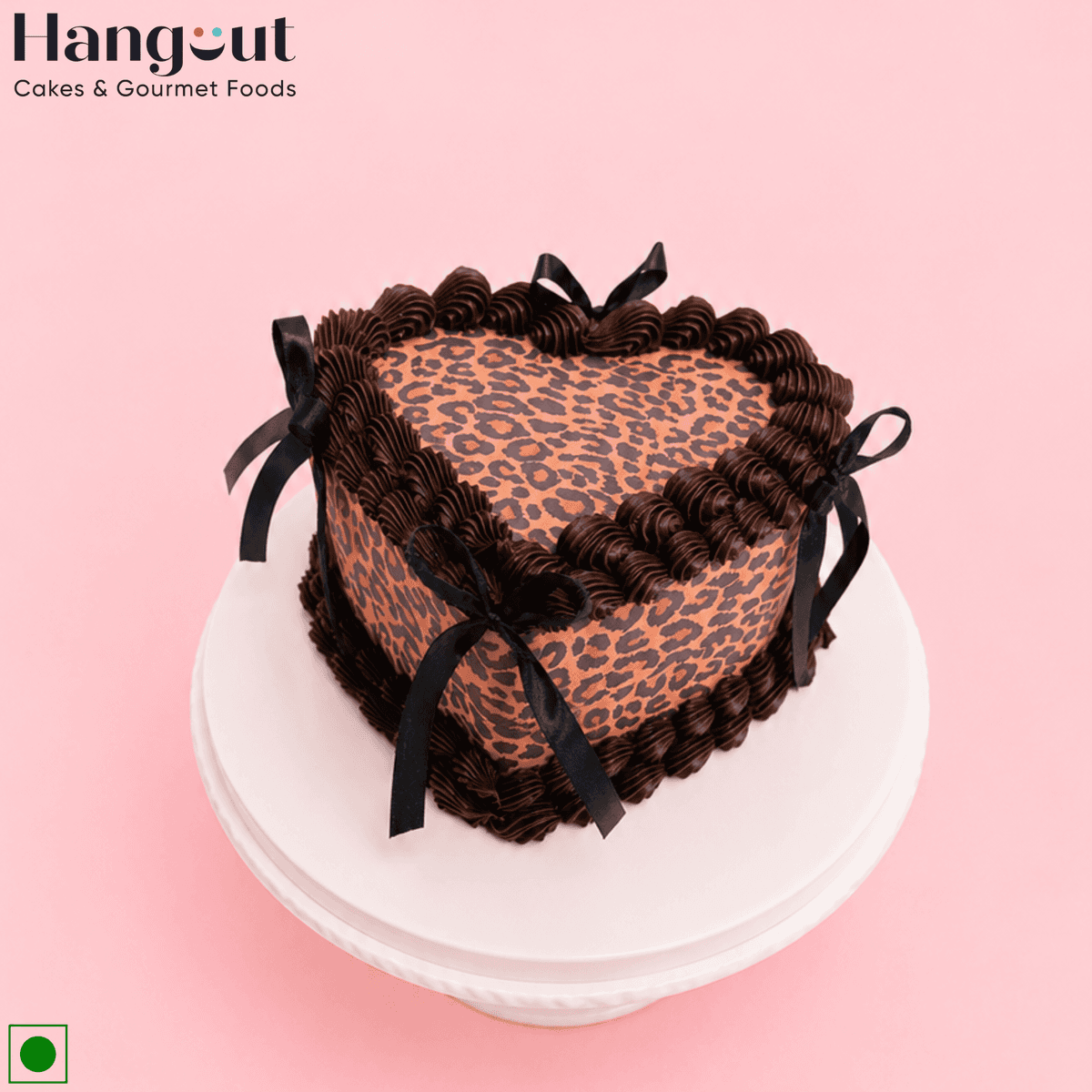 Espresso Glam Heart Customized Cake