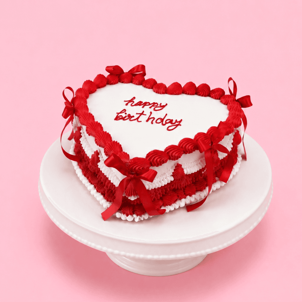 Cherry Crush Heart Customized Cake