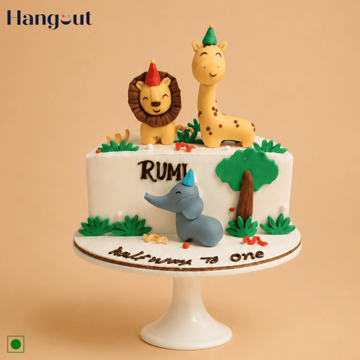 Halfway to One Safari Customized Cake
