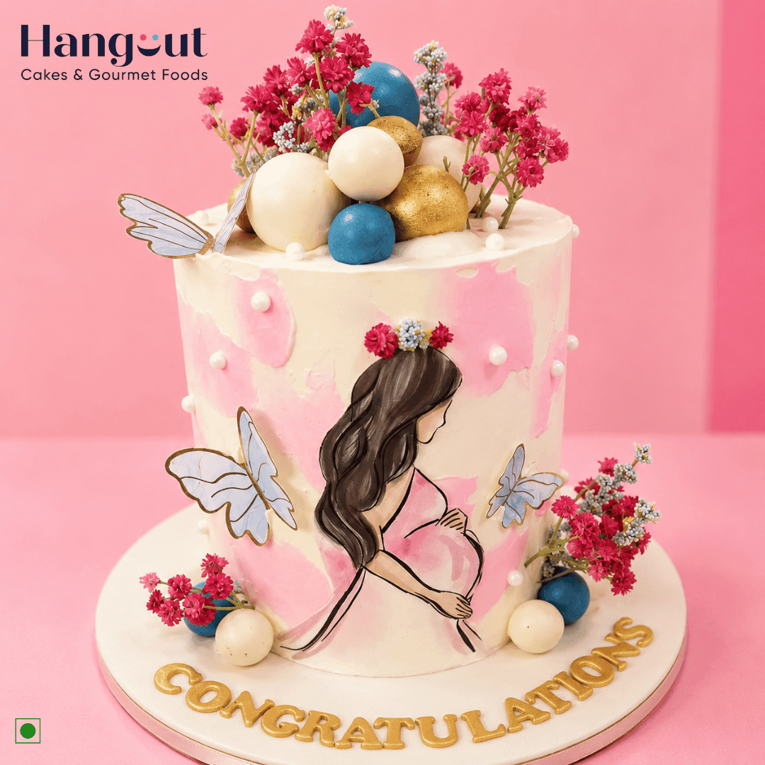 Mom-To-Be Blossom Customized Cake