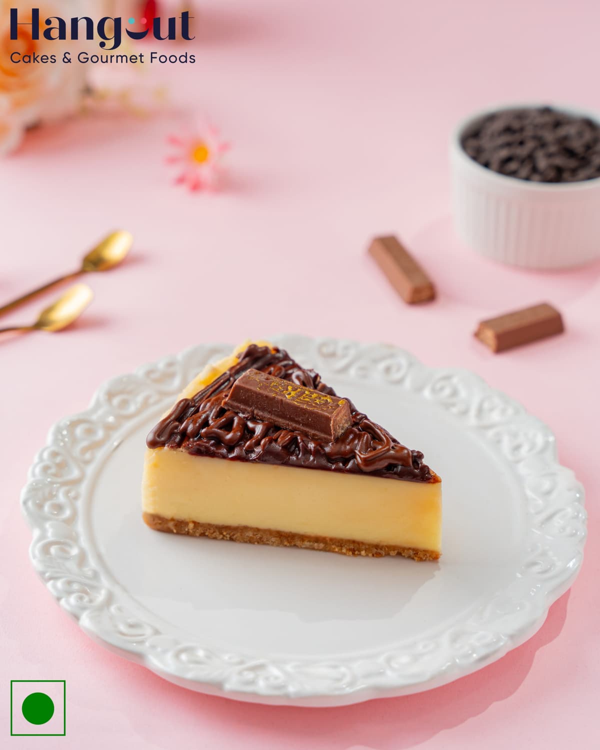 Kitkat Baked Cheesecake Slice