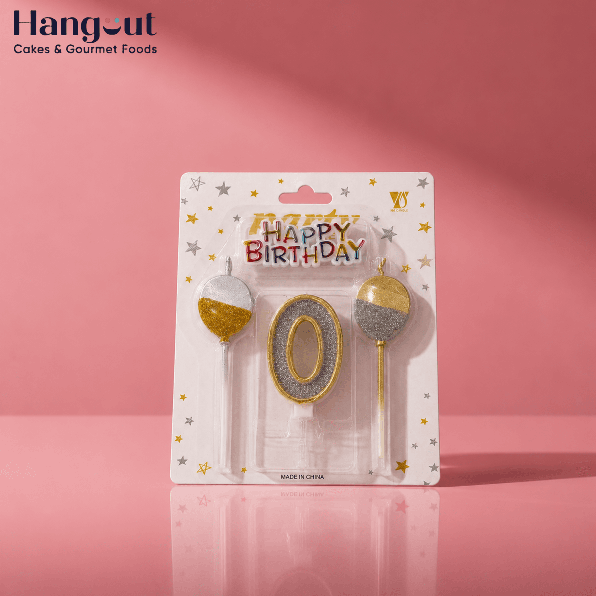 Glittered Number 0 Candle