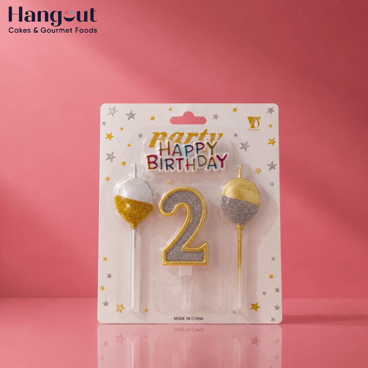 Glittered Number 2 Candle