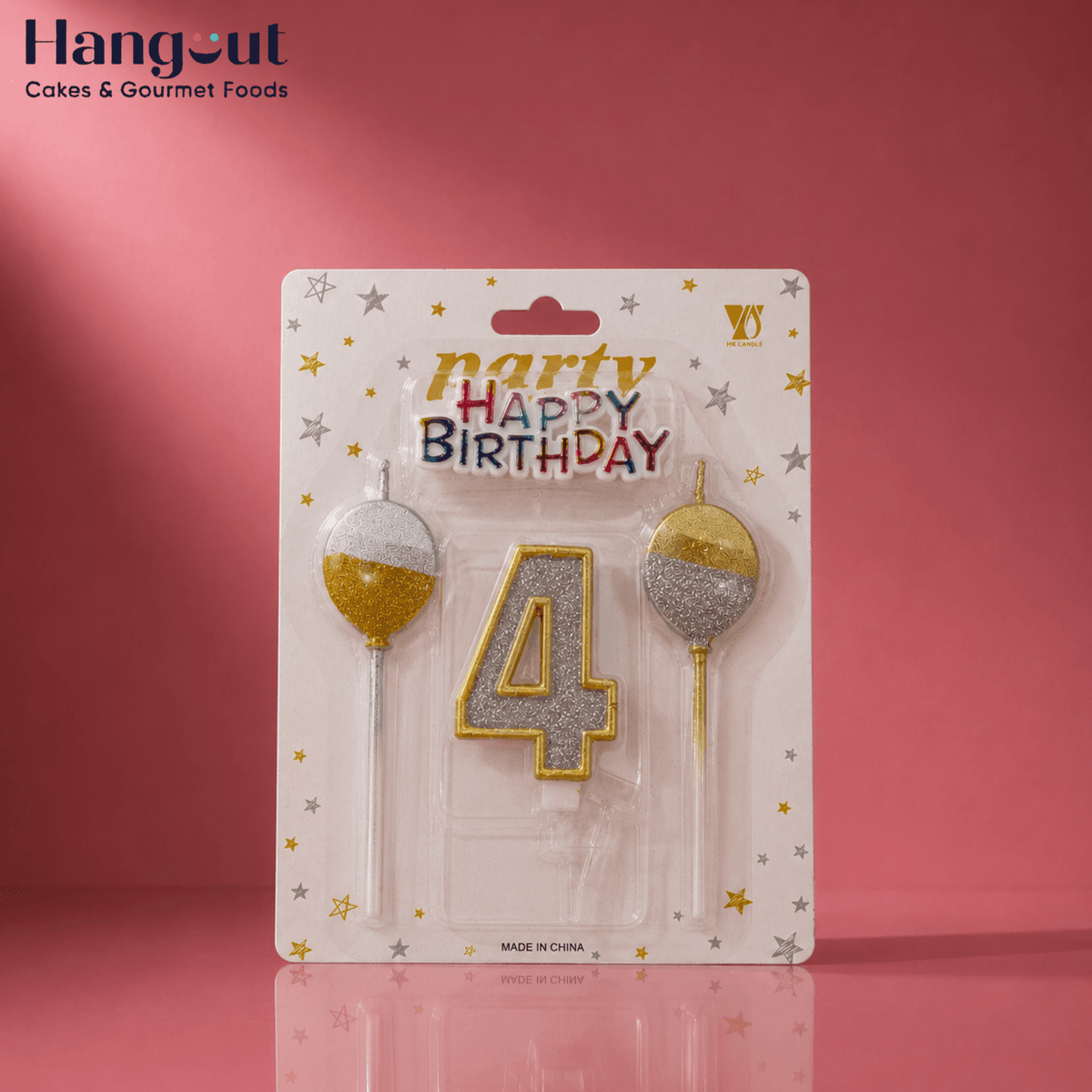 Glittered Number 4 Candle