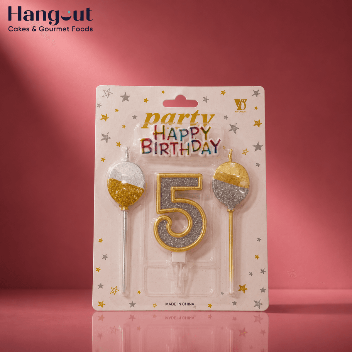 Glittered Number 5 Candle