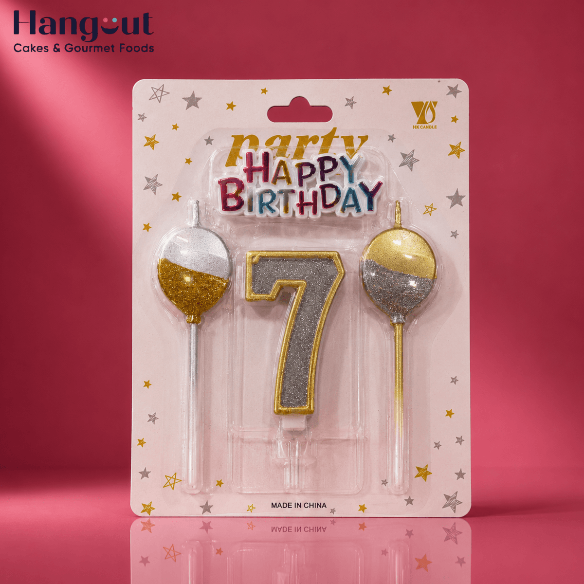 Glittered 7 Number Candle