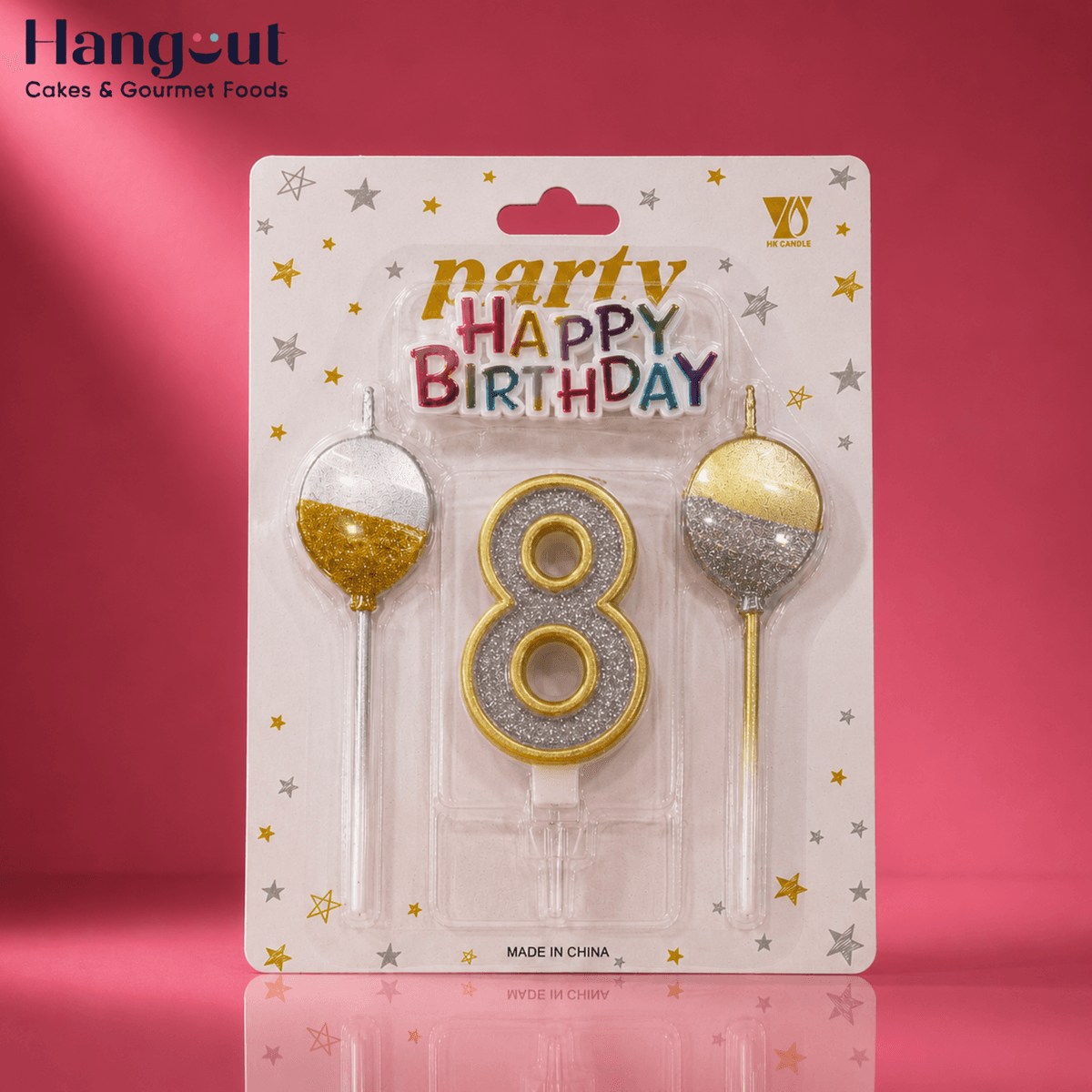Glittered Number 8 Candle