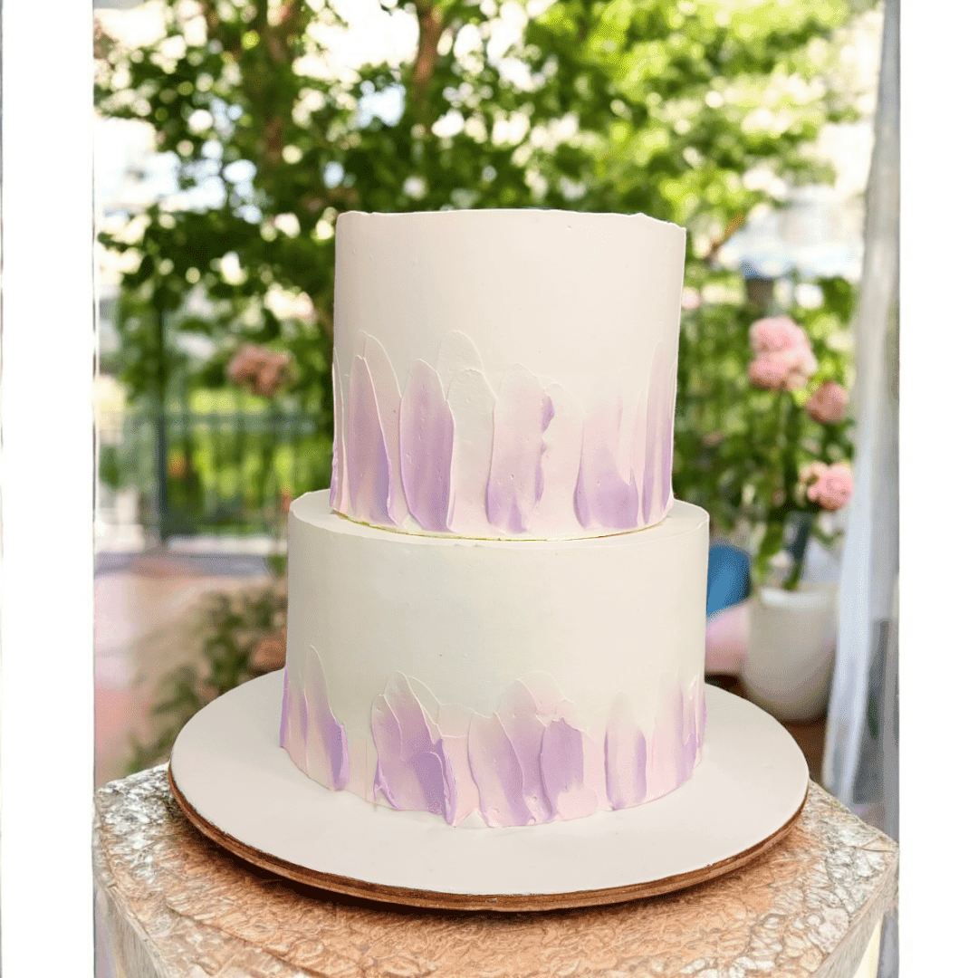 Minimalistic 2 Tier Wedding Cake