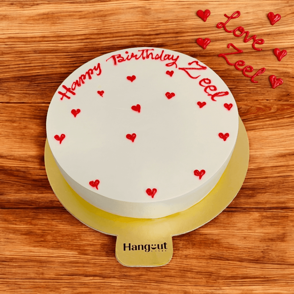 Birthday Cake with Little Hearts