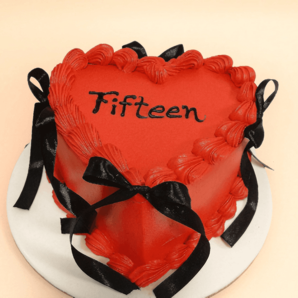 Red Heart Vintage Birthday Cake