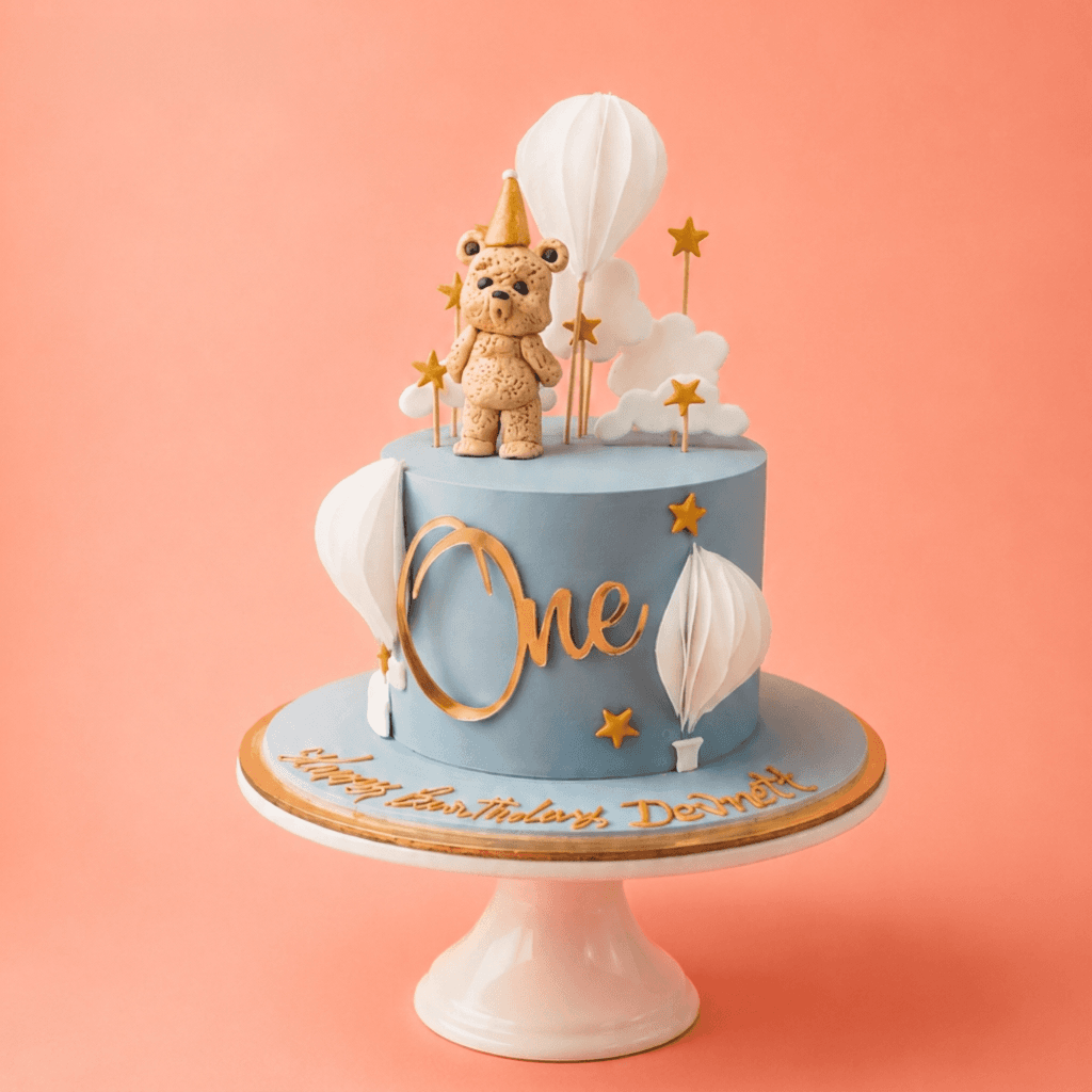 One Little Adventure Teddy Customized Cake
