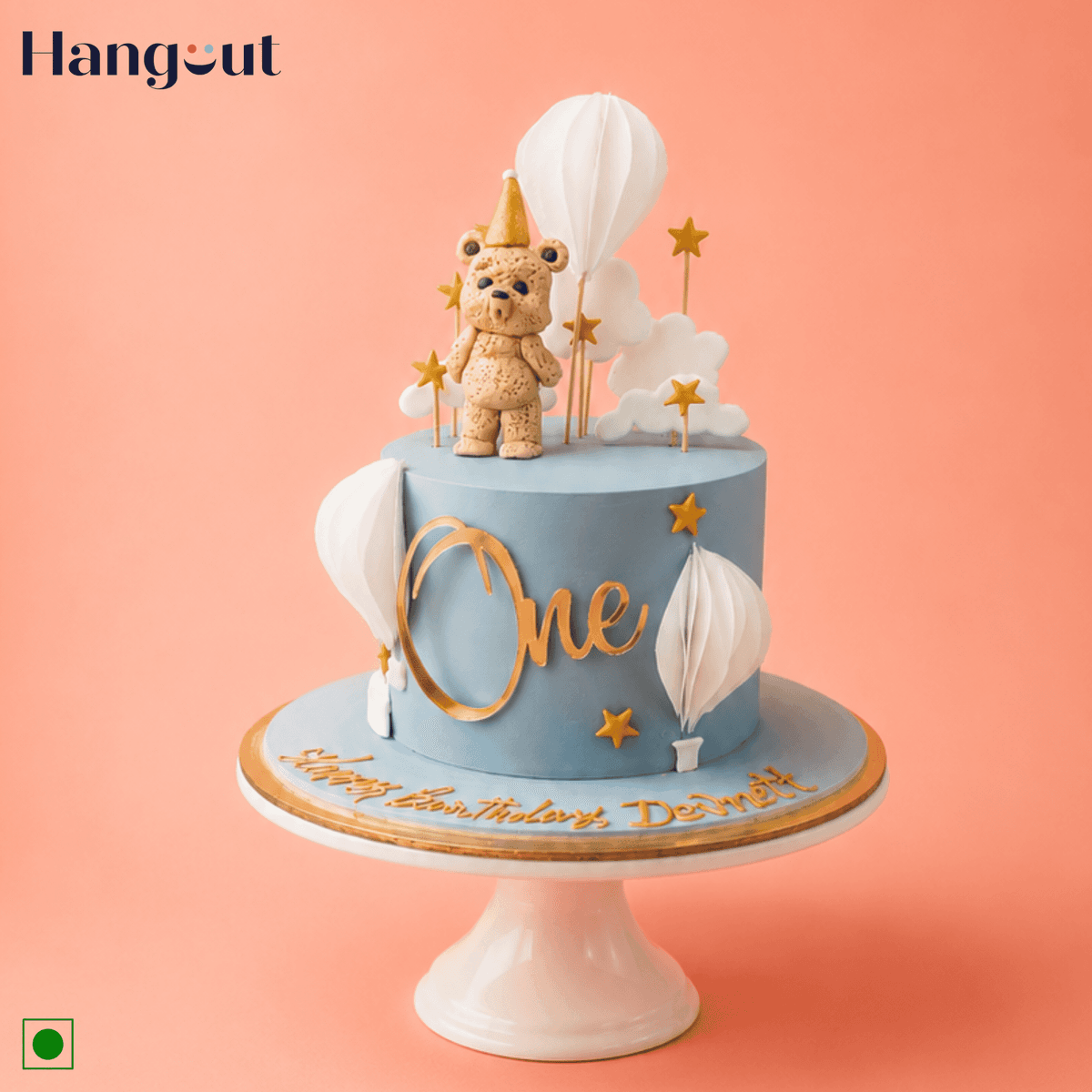 One Little Adventure Teddy Customized Cake