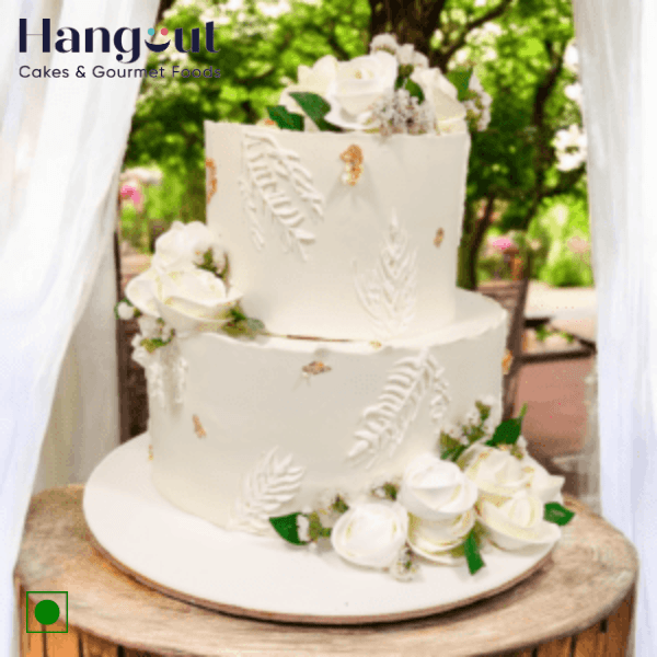 Romantic 2 Tier Wedding Cake